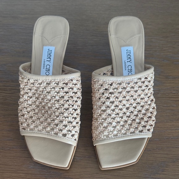 New Jimmy Choo Beige Orly Heeled Sandals - Picture 6 of 6